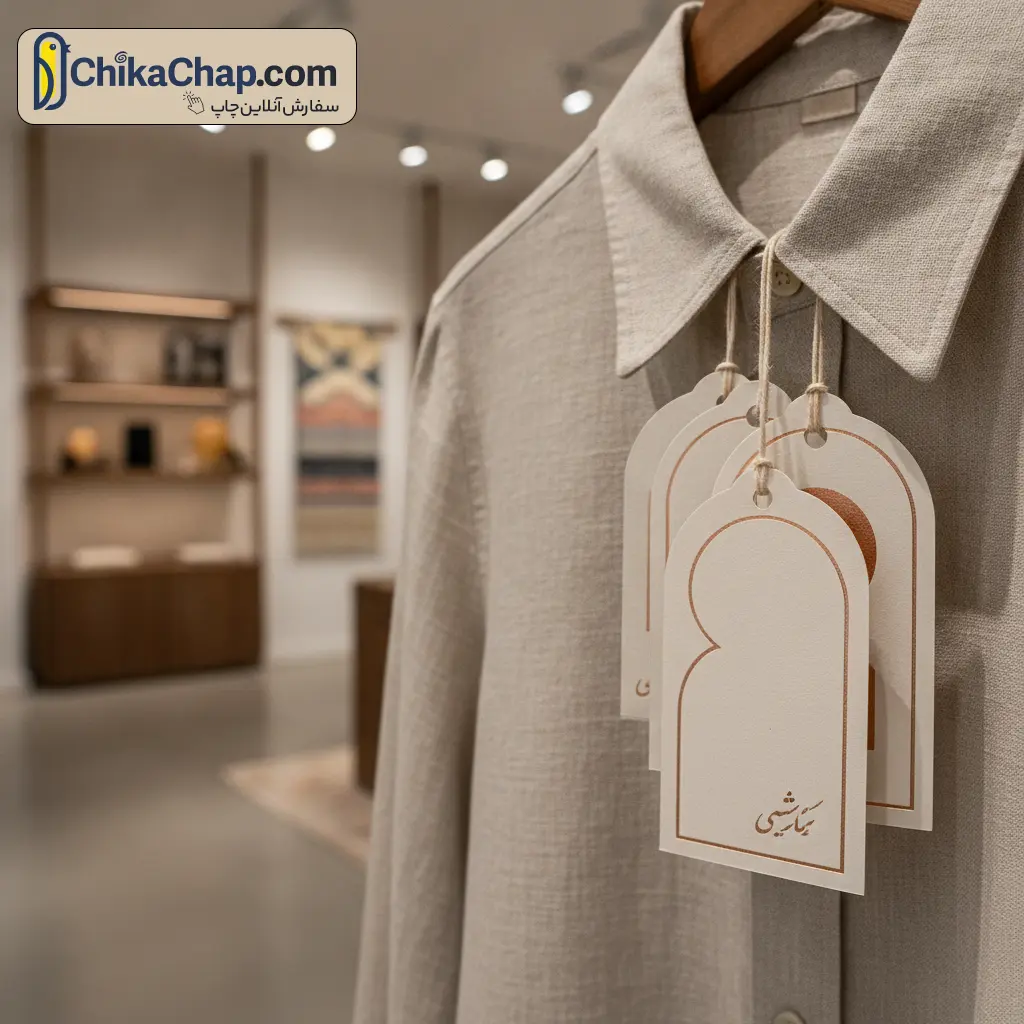 ساخت مارک مقوایی پوشاک با چاپ و برش اختصاصی برای بوتیک ایرانی